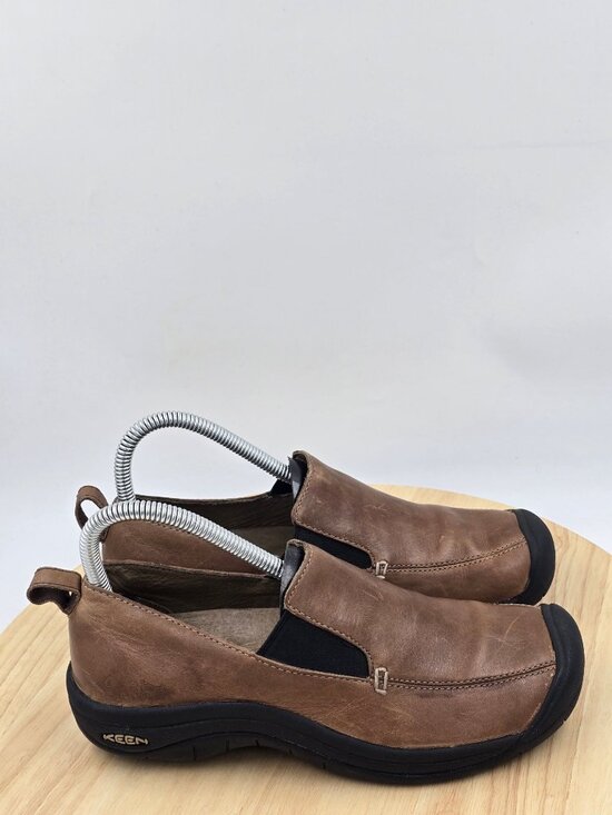 Keen Shoes - KEEN Verona Womens Sz. 6.5  Cigar Brown Leather Slip On Loafers Comfort Shoes